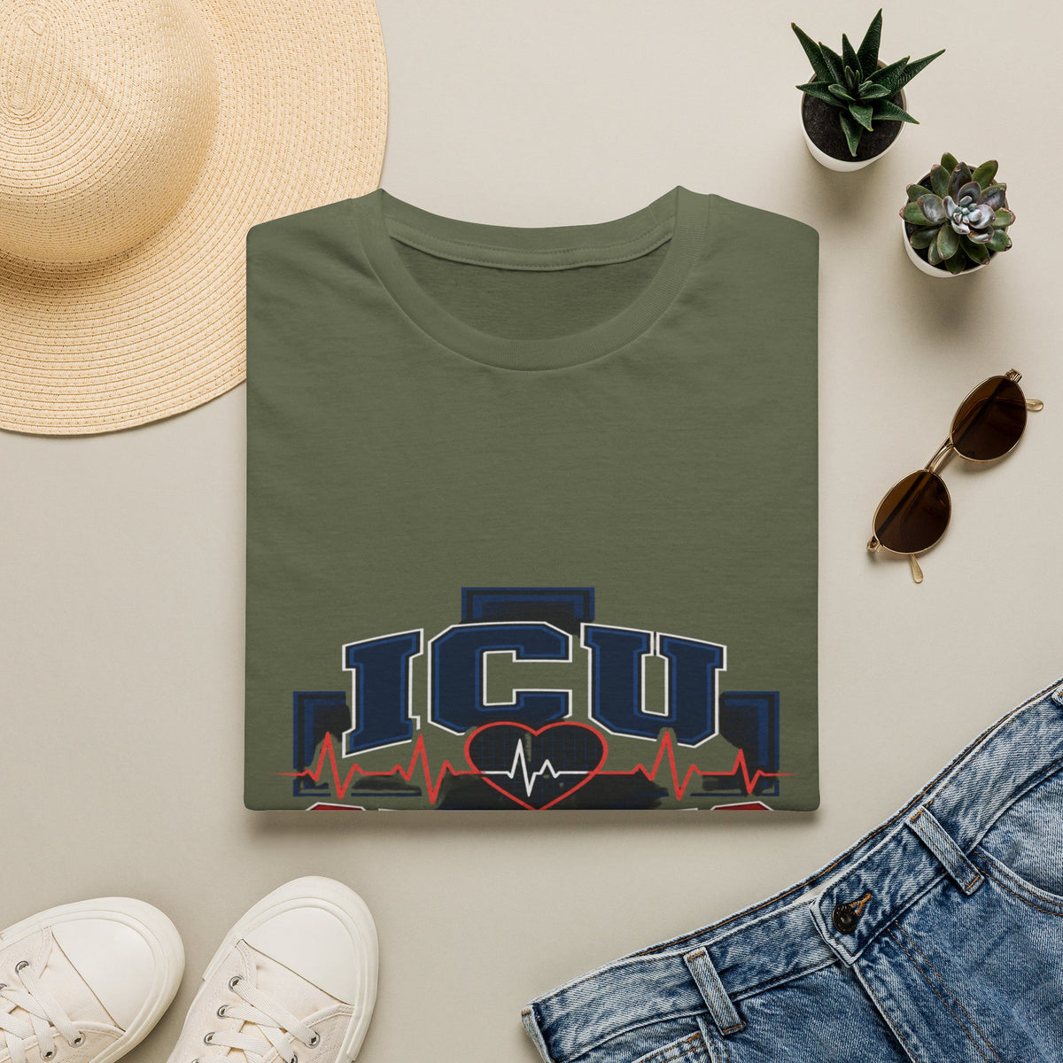Athletic T-shirt Design With Bold ICU STRONG Typography- Graphic Tees