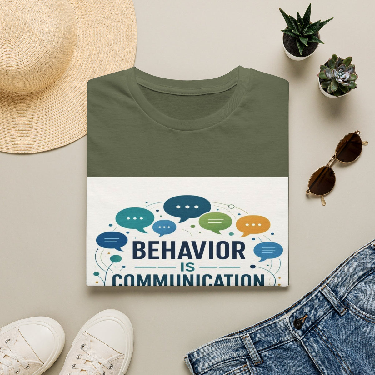 T-shirt Design Featuring Bold Phrase Surrounded By Colorful Speech Bubbles- Graphic Tees