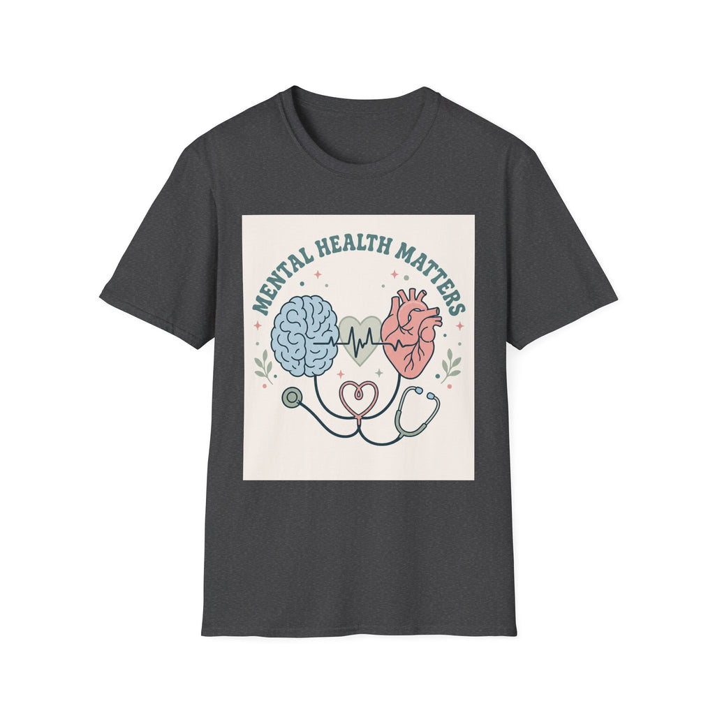 Stylized Brain And Heart Design For Mental Health Awareness