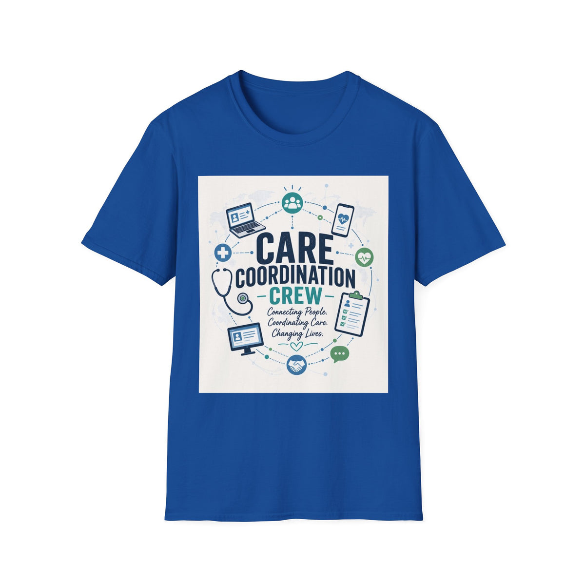 T Shirt Graphic Featuring Modern Aesthetic Care Coordination Crew