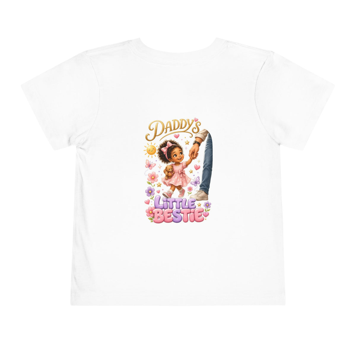 Toddler Tee — "Daddy's Little Bestie" Floral Cute Girl Graphic