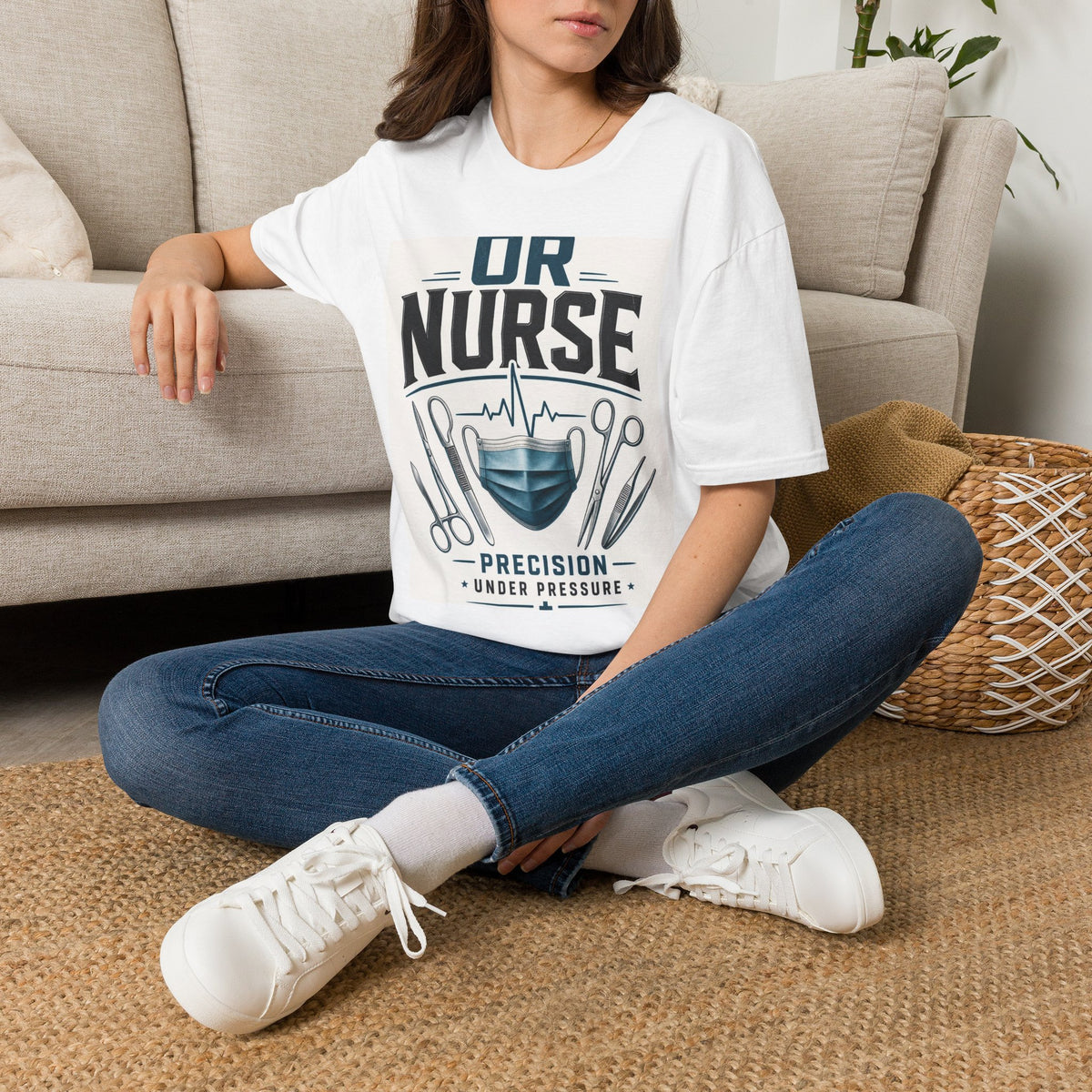 Bold T Shirt Design Featuring Nurse Motto With Instruments