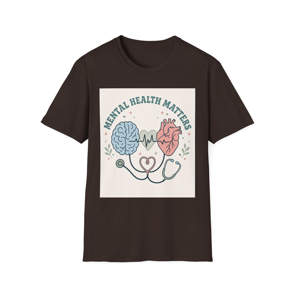 Stylized Brain And Heart Design For Mental Health Awareness