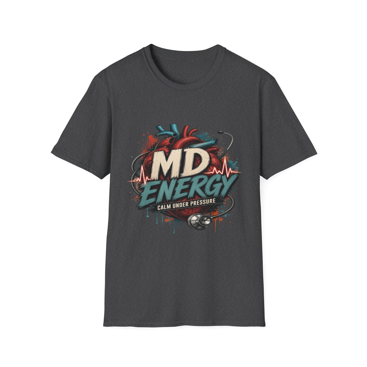 Bold MD Energy Graphic With Anatomical Heart Design- Graphic Tees