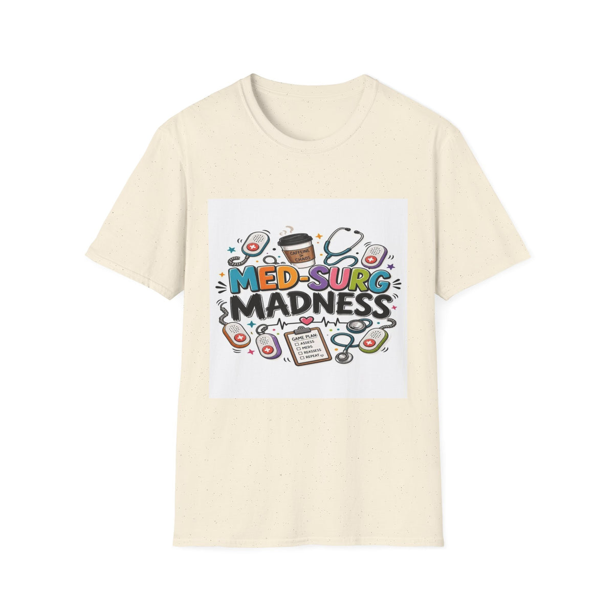 Vibrant T-Shirt Design Featuring MED-SURG MADNESS Phrase- Graphic Tees