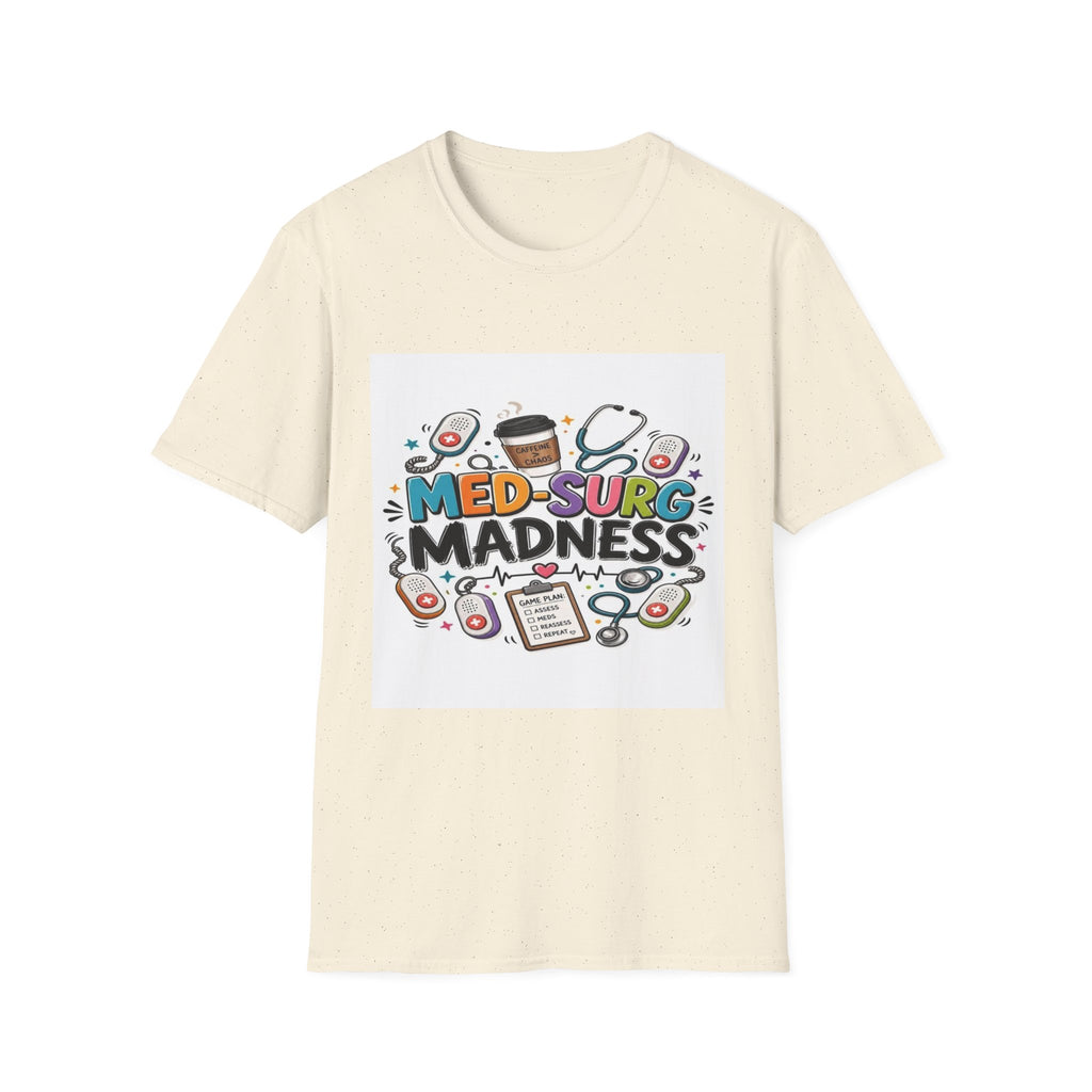 Vibrant T-Shirt Design Featuring MED-SURG MADNESS Phrase (1)- Graphic Tees