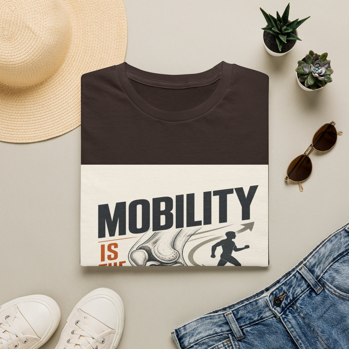 Bold Typography And Anatomical Illustration Representing Mobility Mission- Graphic Tees