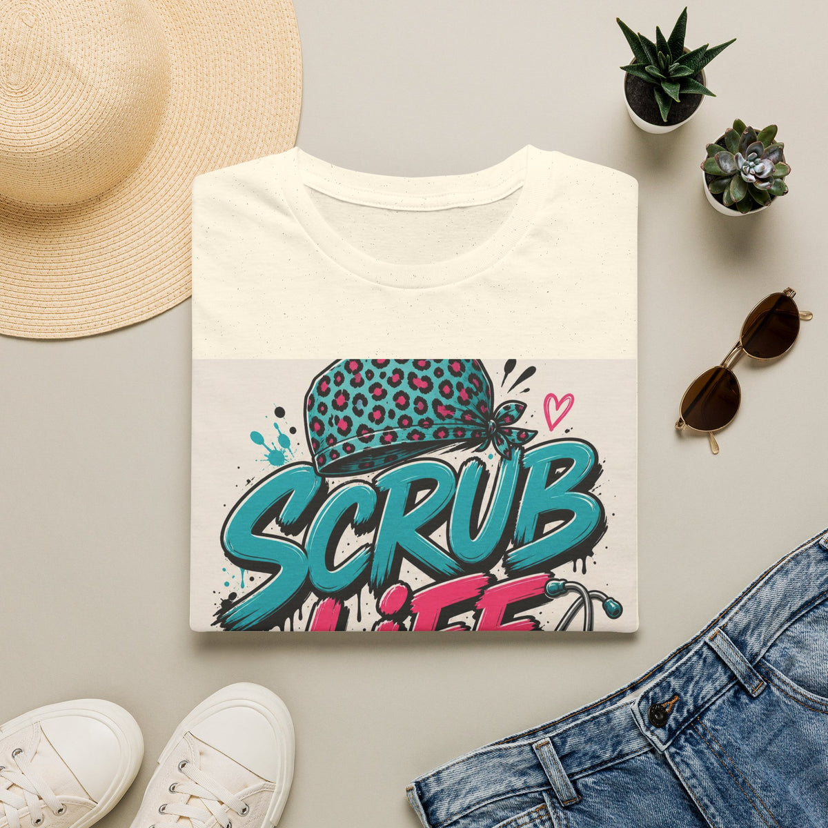 Scrub Life T Shirt Design Featuring Bold Streetwear Typography