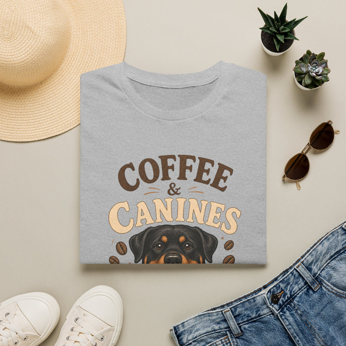 Coffee & Canines T-Shirt — Dog Lover Coffee Tee