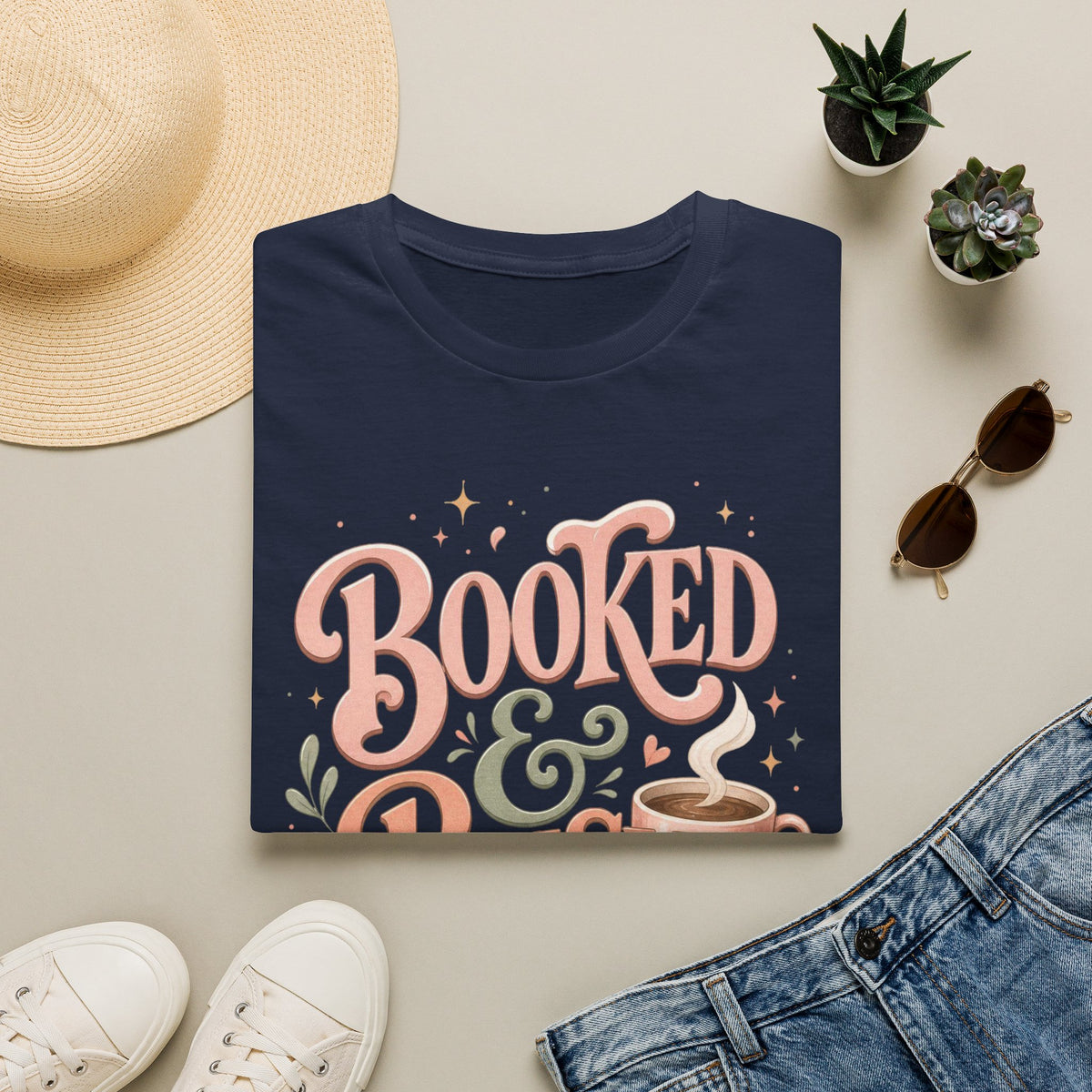 Chic Typography Design With Whimsical Illustrations And Pastel Colors