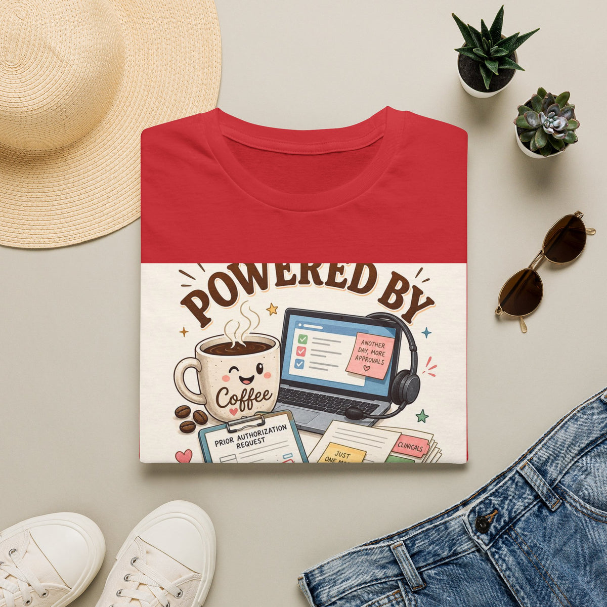 Whimsical T Shirt Design Featuring Coffee And Prior Authorizations (1)