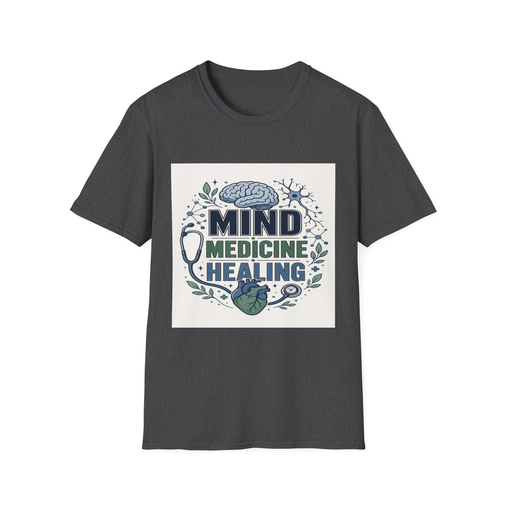 Illustration of Stacked Words Mind Medicine Healing with Medical Icons- Graphic Tees