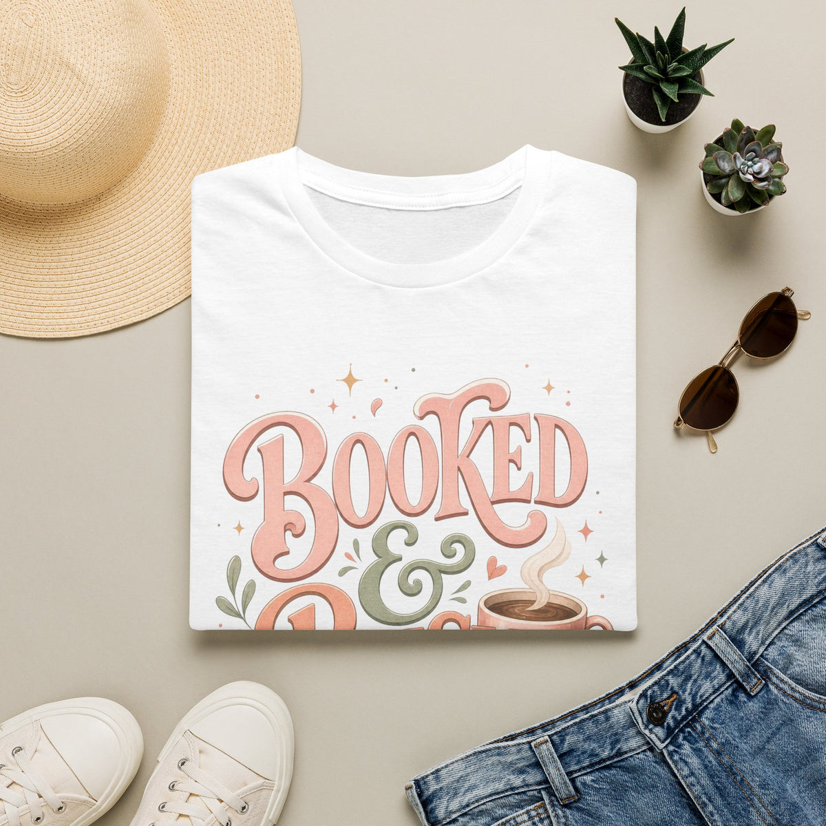 Chic Typography Design With Whimsical Illustrations And Pastel Colors