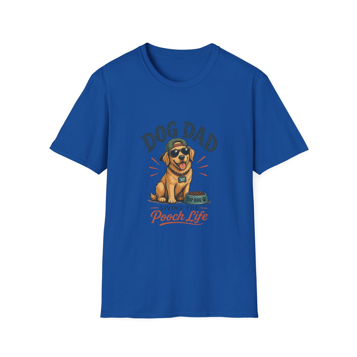 Dog Dad T-Shirt — "Living the Pooch Life" Graphic Tee for Dog Lovers