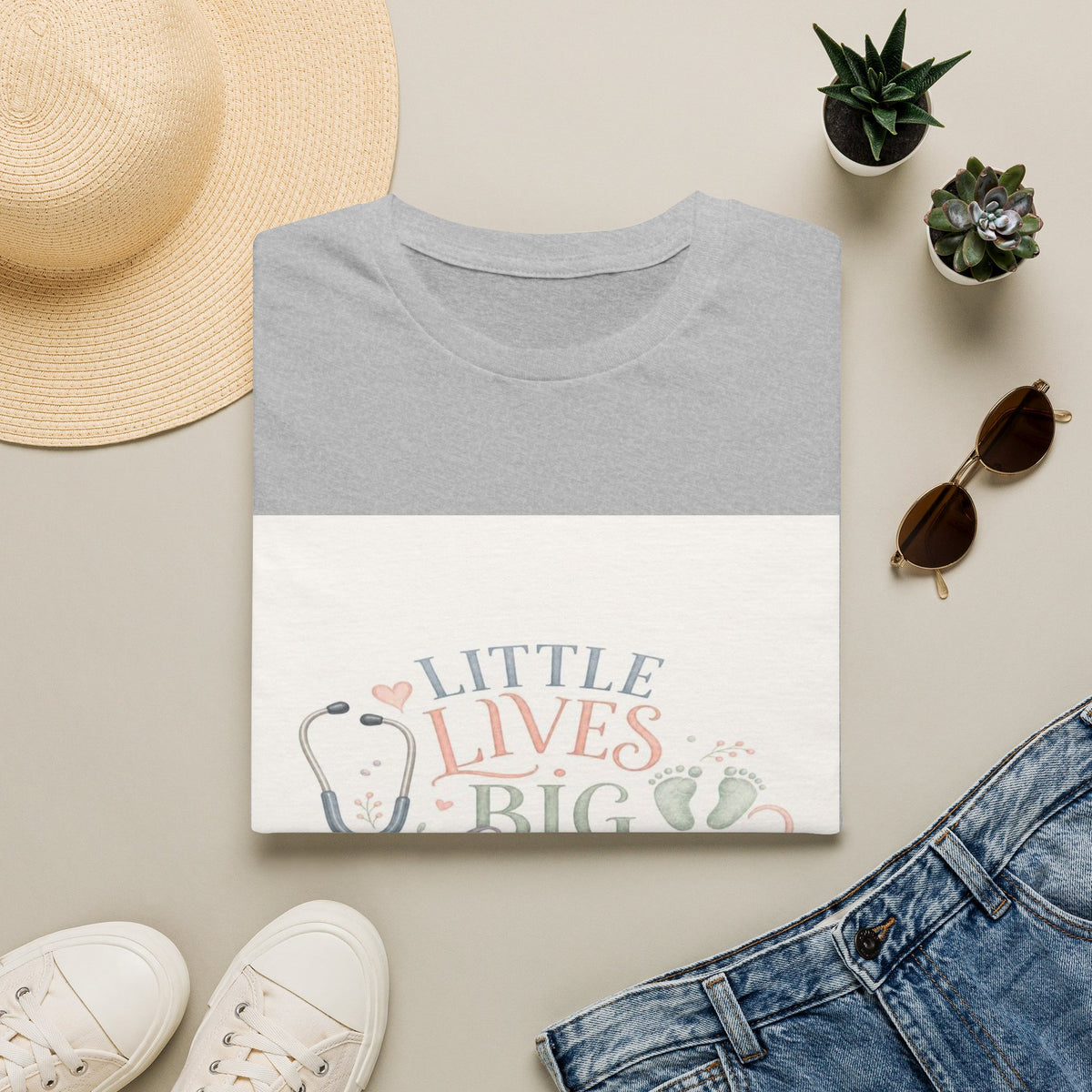 Little Lives Big Love NICU Design With Elegant Typography- Graphic Tees