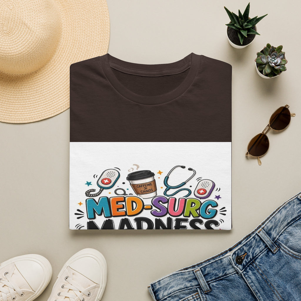Vibrant T-Shirt Design Featuring MED-SURG MADNESS Phrase (1)- Graphic Tees