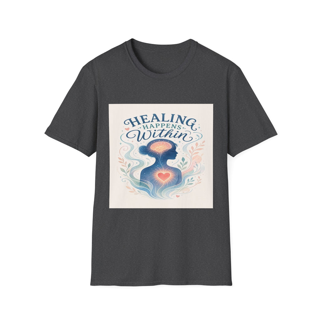 Human Silhouette With Glowing Brain And Heart Design- Graphic Tees