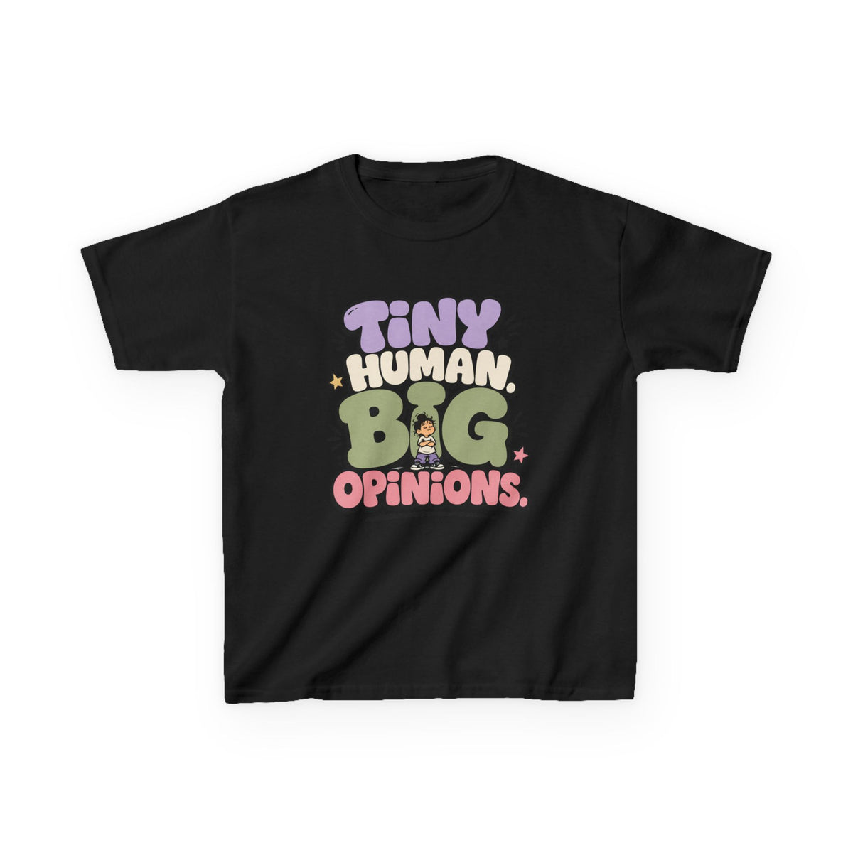 Kids T-Shirt — “Tiny Human, Big Opinions” Cute Toddler Graphic Tee