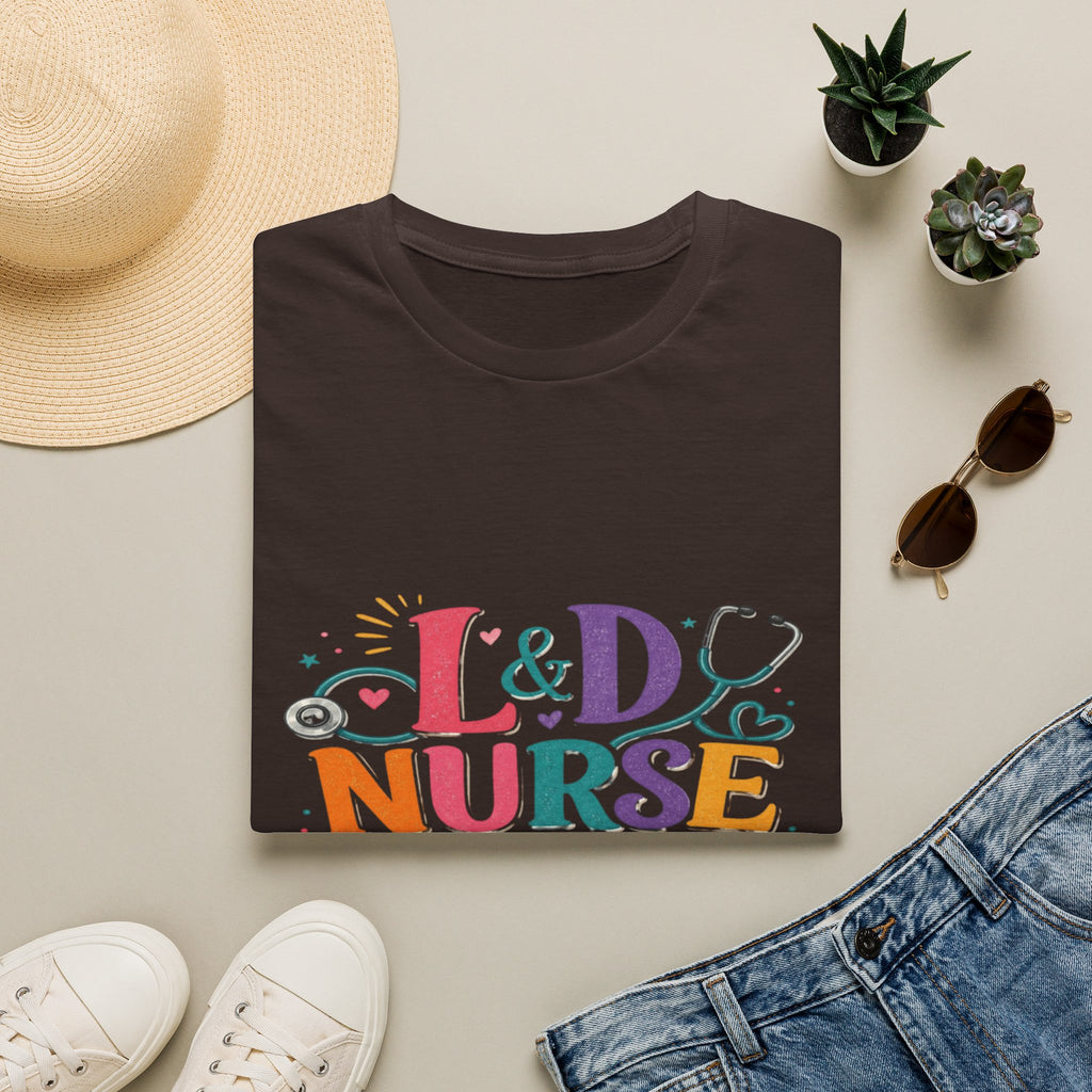 L&D Nurse Energy Trendy T-Shirt Design with Vibrant Elements- Graphic Tees