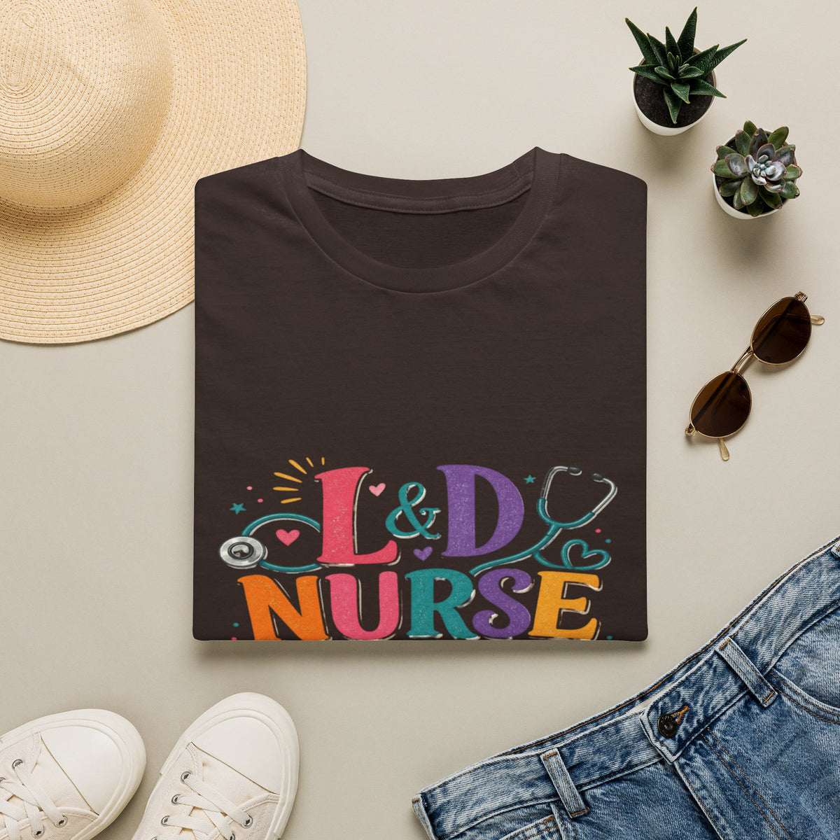 L&D Nurse Energy Trendy T-Shirt Design with Vibrant Elements- Graphic Tees