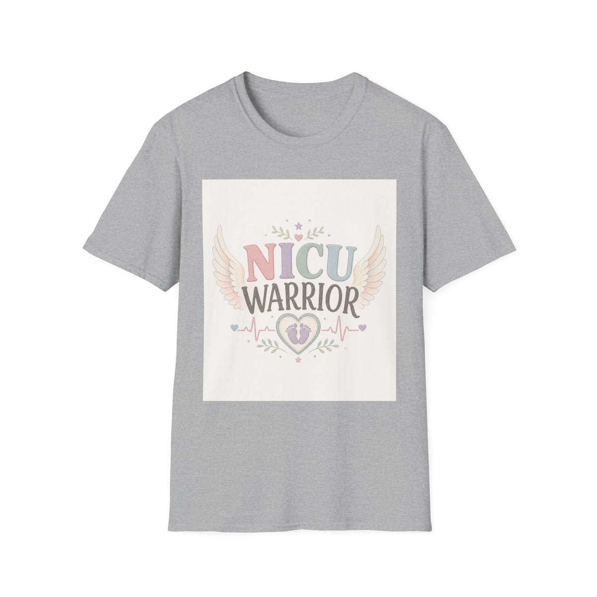 NICU Warrior Design With Baby Footprint And Angel Wings