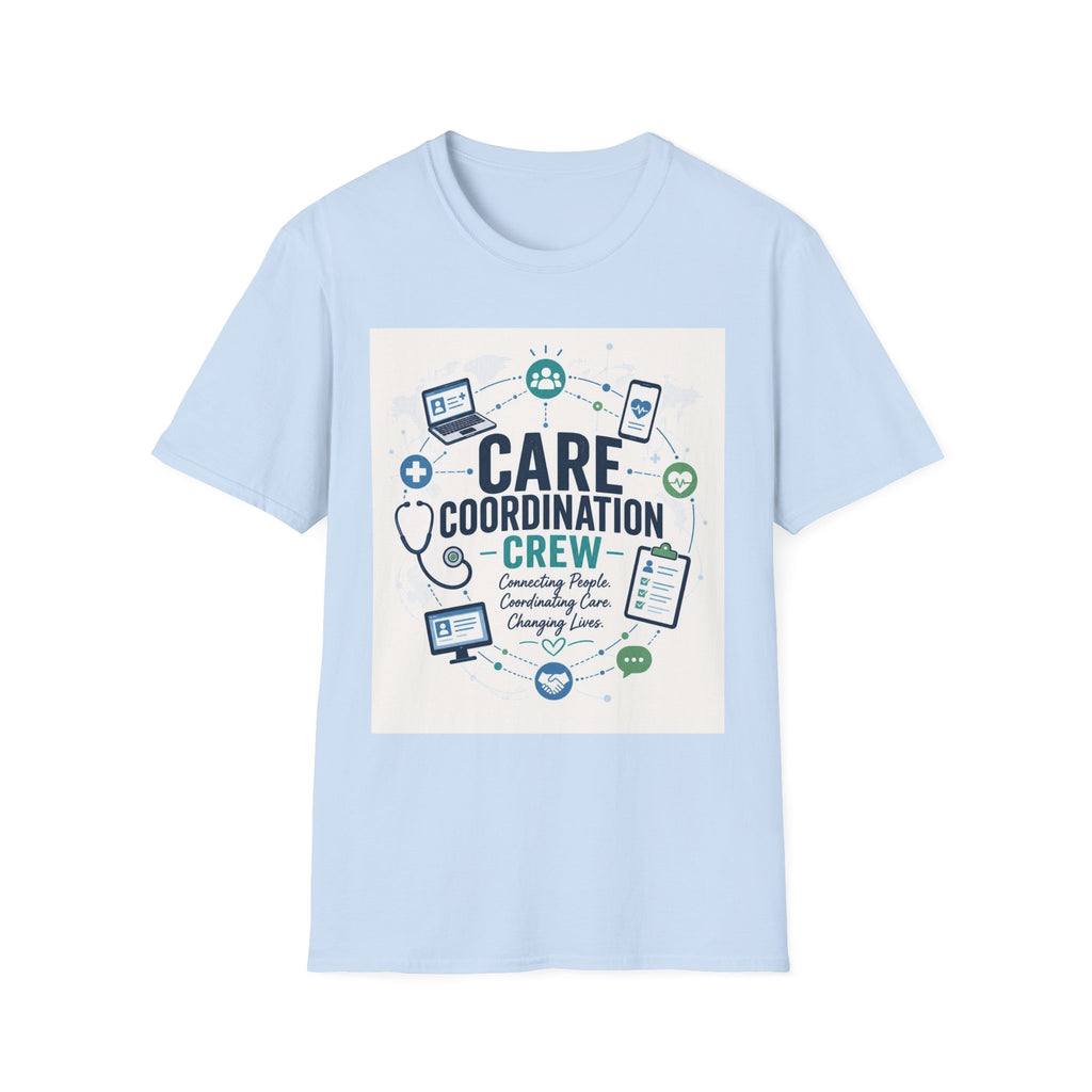 T Shirt Graphic Featuring Modern Aesthetic Care Coordination Crew