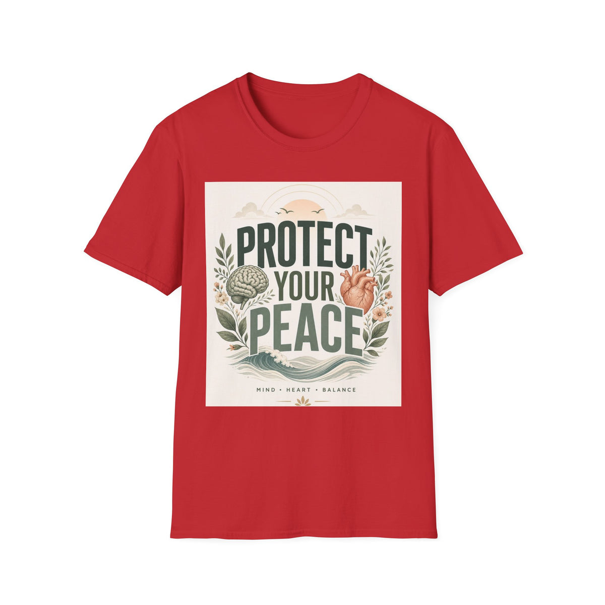 Large Typography Graphic Promoting Peace With Botanical Elements