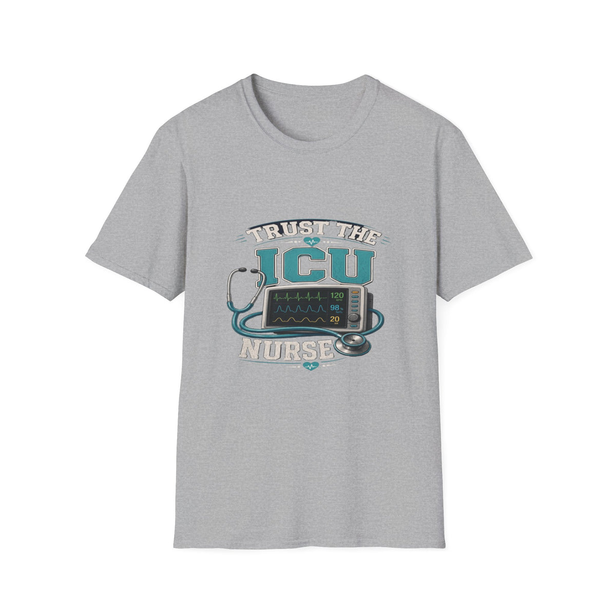 Bold T-Shirt Design Featuring Trust The ICU Nurse Phrase- Graphic Tees