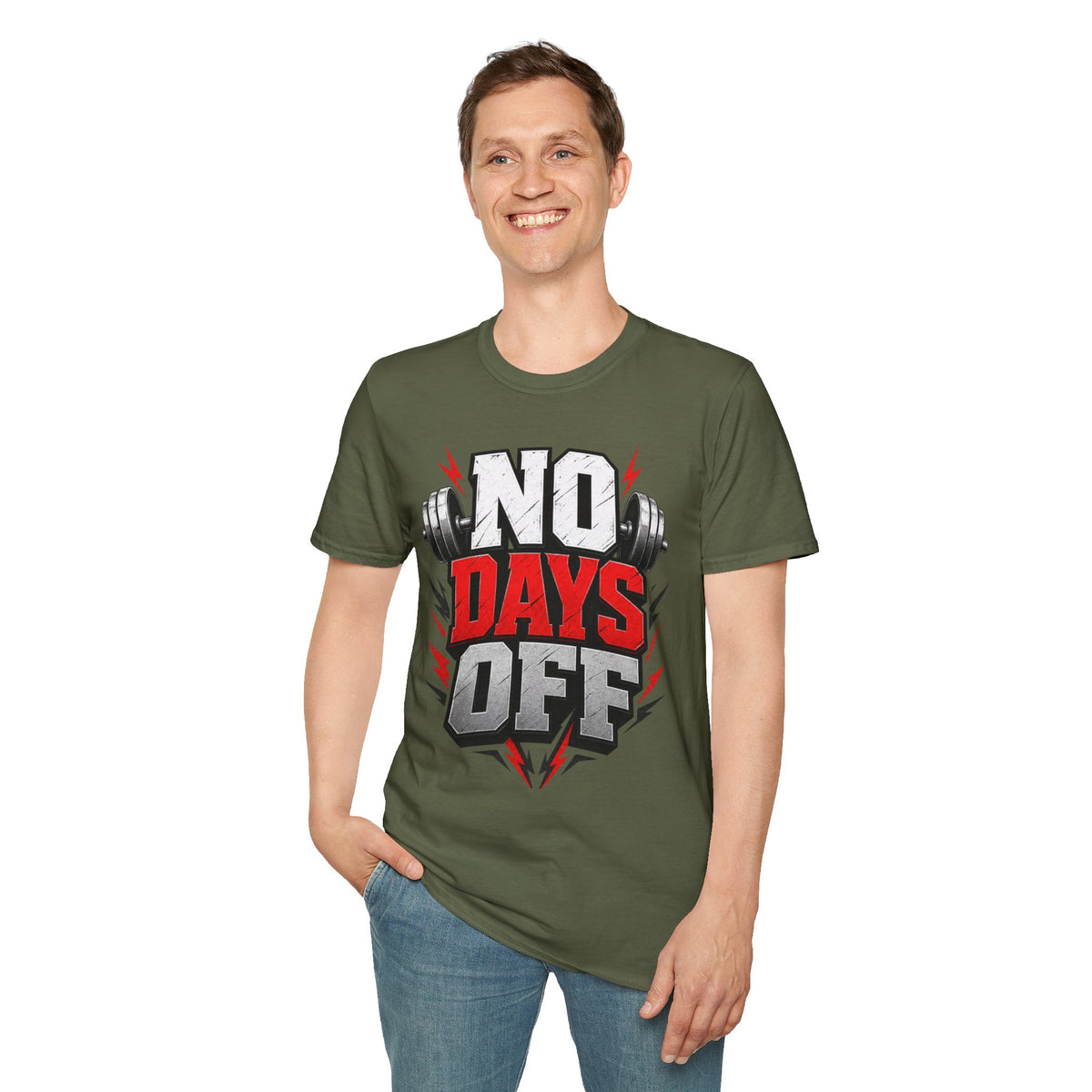 No Days Off T-Shirt — Motivational Gym Workout Tee