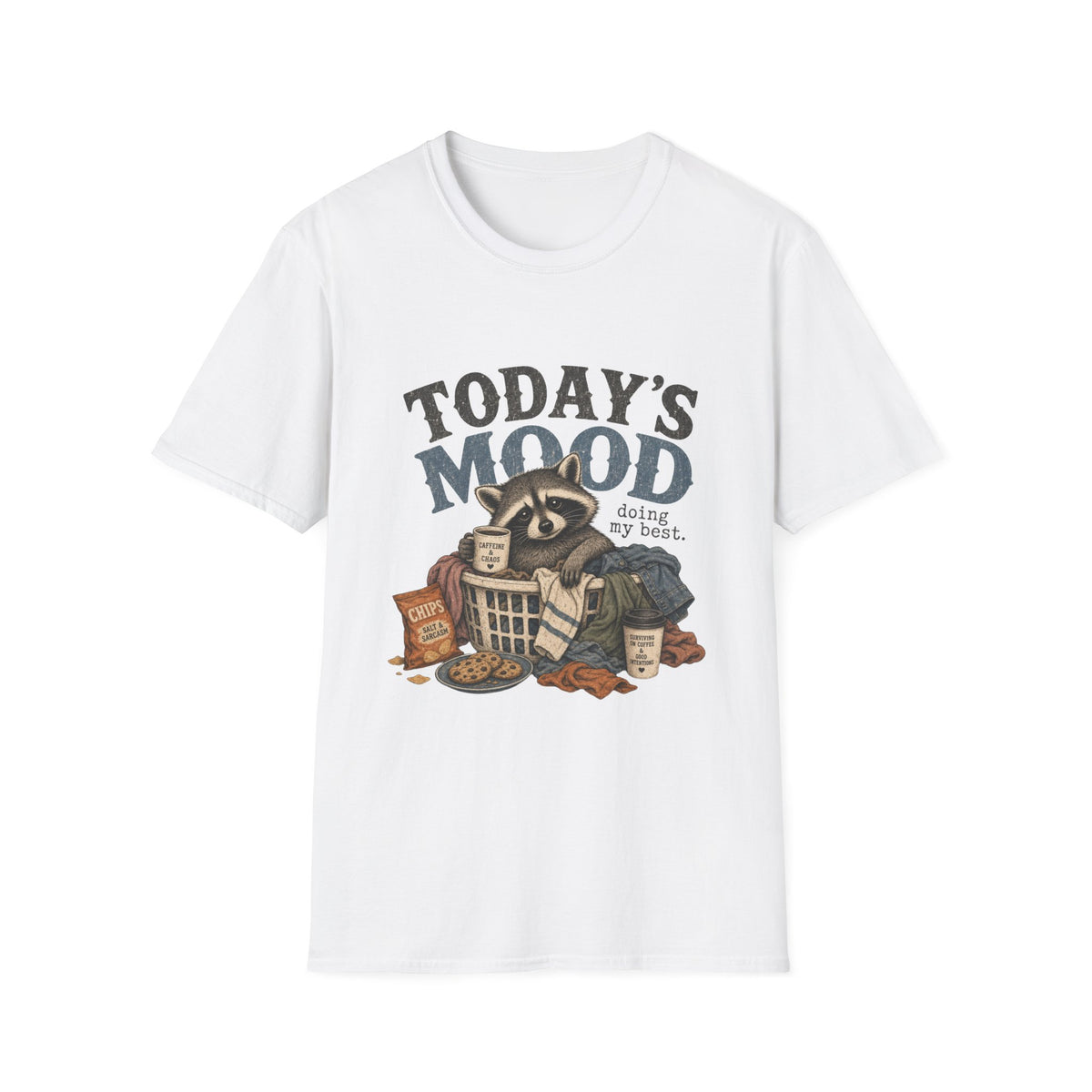 Today’s Mood Raccoon T-Shirt — 'Doing My Best' Cozy Casual Tee