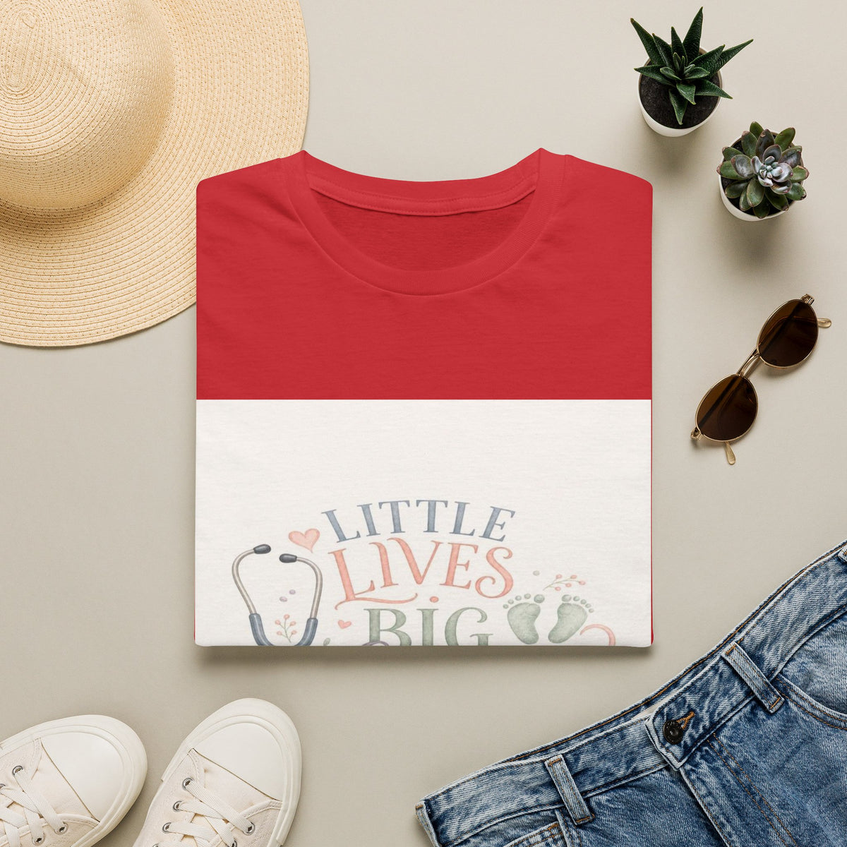 Little Lives Big Love NICU Design With Elegant Typography- Graphic Tees