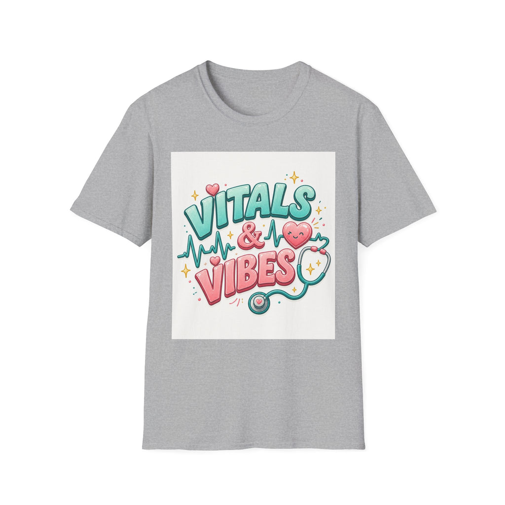 Trendy Healthcare T Shirt Design Featuring Vitals And Vibes