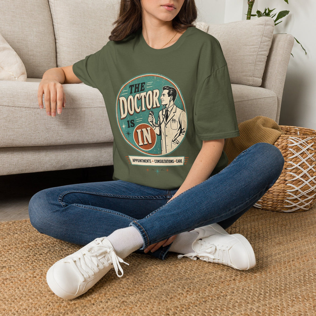 The Doctor Is In Retro Graphic T-Shirt — Vintage Medical Humor Tee