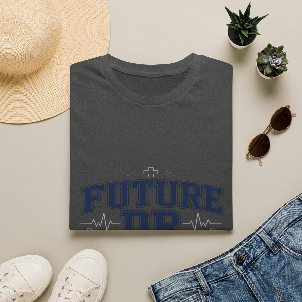 Collegiate T-shirt Design With Future Dr Text And Medical Accents- Graphic Tees