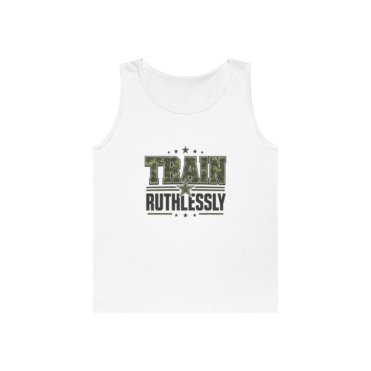 Train Ruthlessly Camouflage Gym Tank