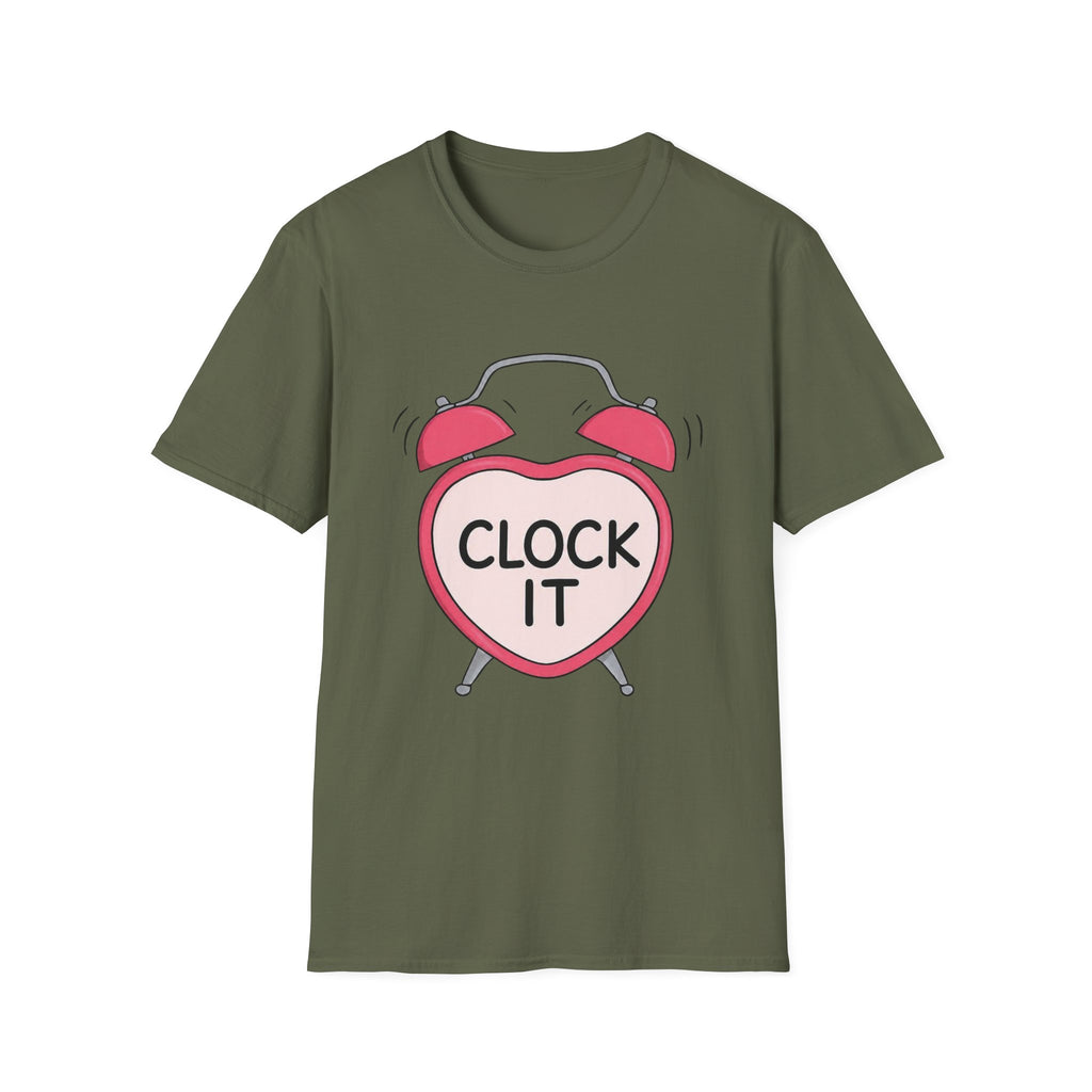 Clock It Alarm-Heart Graphic T-Shirt