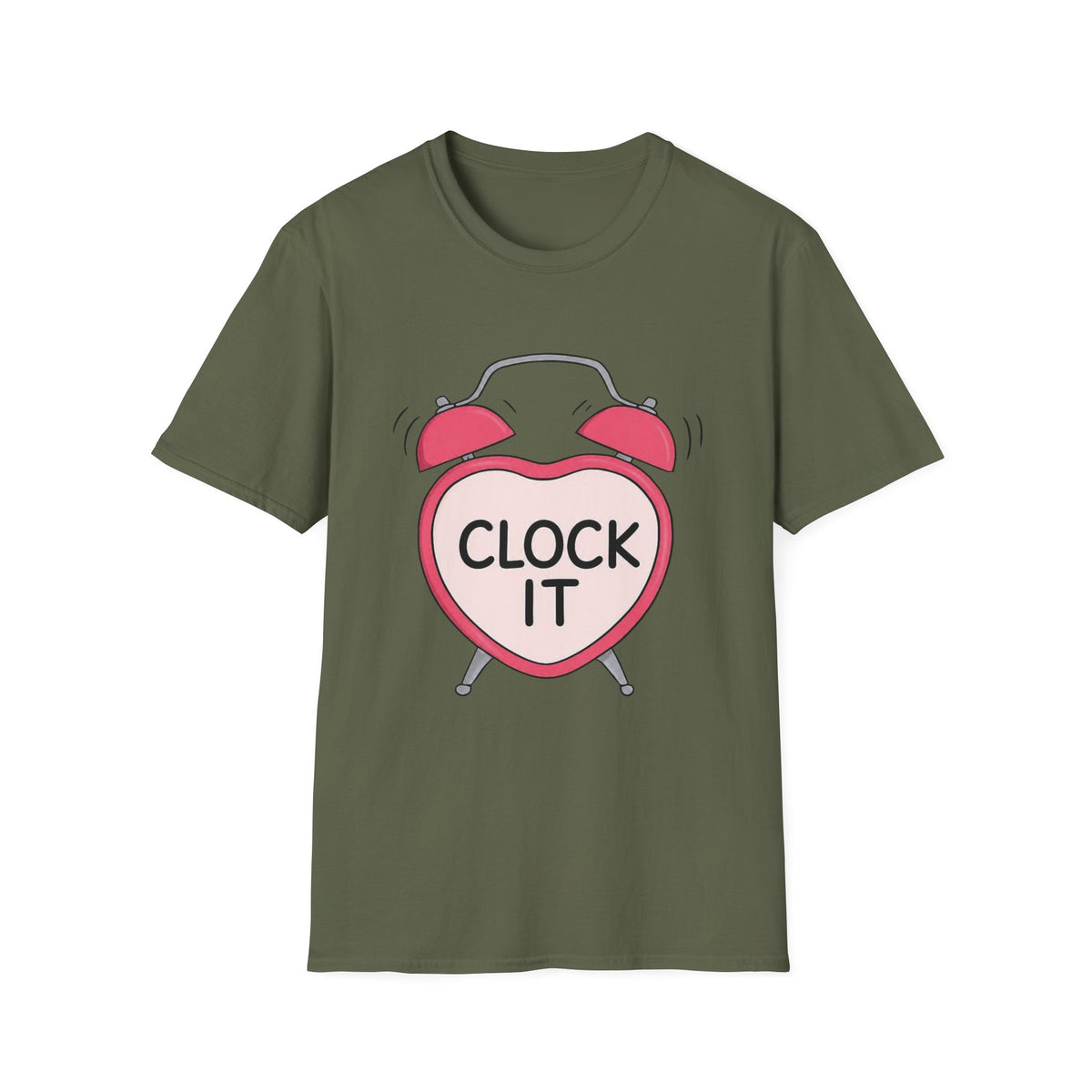 Clock It Alarm-Heart Graphic T-Shirt