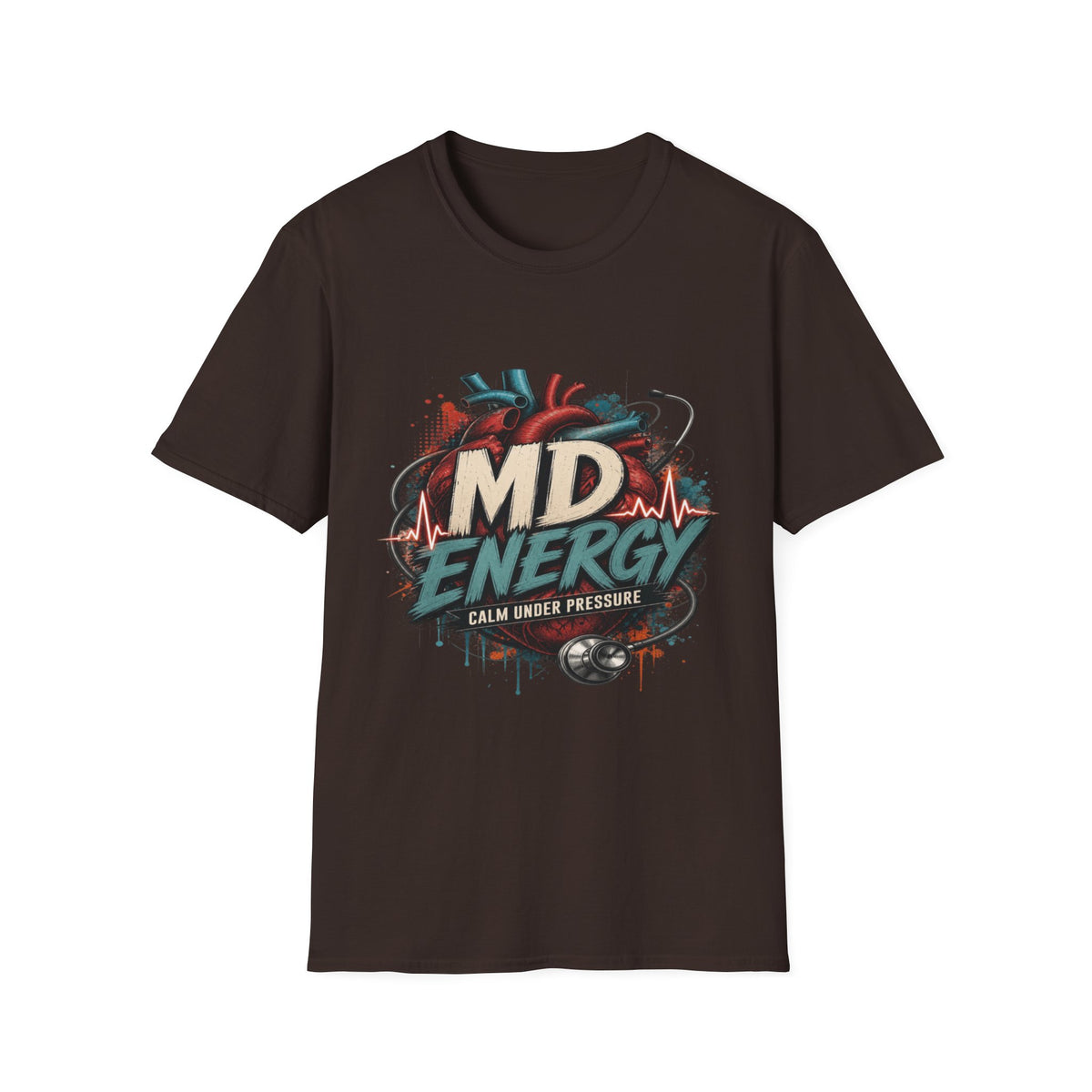 Bold MD Energy Graphic With Anatomical Heart Design- Graphic Tees