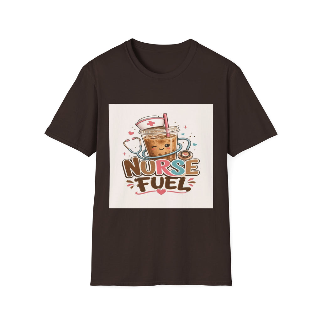 Cute T-Shirt Design Featuring Iced Coffee And Nurse Cap- Graphic Tees