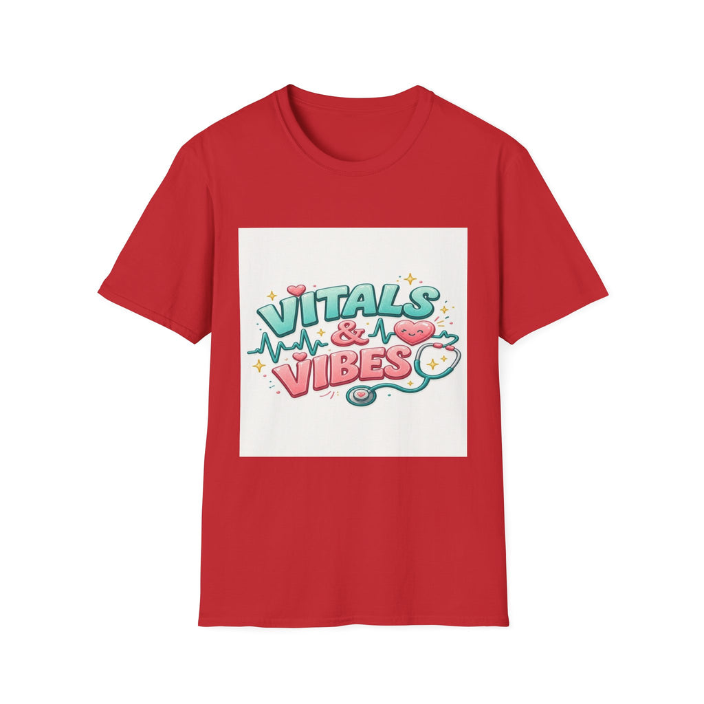 Trendy Healthcare T-Shirt Design Featuring Vitals And Vibes (1)- Graphic Tees