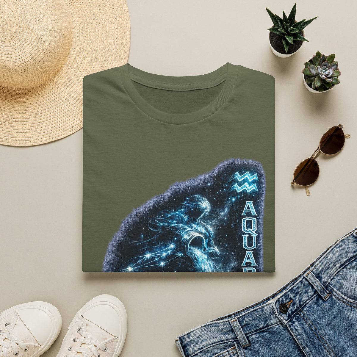 Aquarius Constellation T-Shirt — Zodiac Starry Water-Bearer Tee
