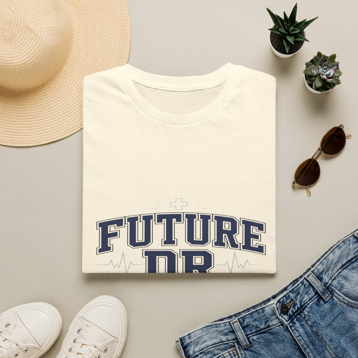 Collegiate T-shirt Design With Future Dr Text And Medical Accents- Graphic Tees