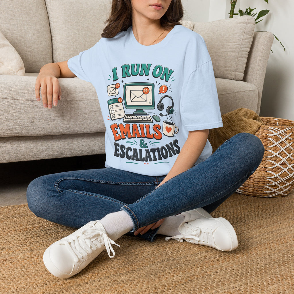Bold T Shirt Design With Playful Email And Coffee Illustrations