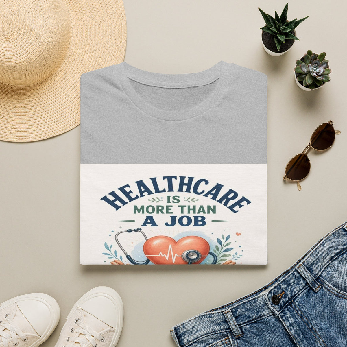 Inspirational T-shirt Design Featuring Compassionate Healthcare Imagery- Graphic Tees
