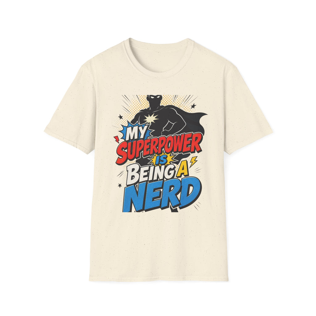 Comic Book Typography Celebrating Nerd Culture With Superhero Silhouette