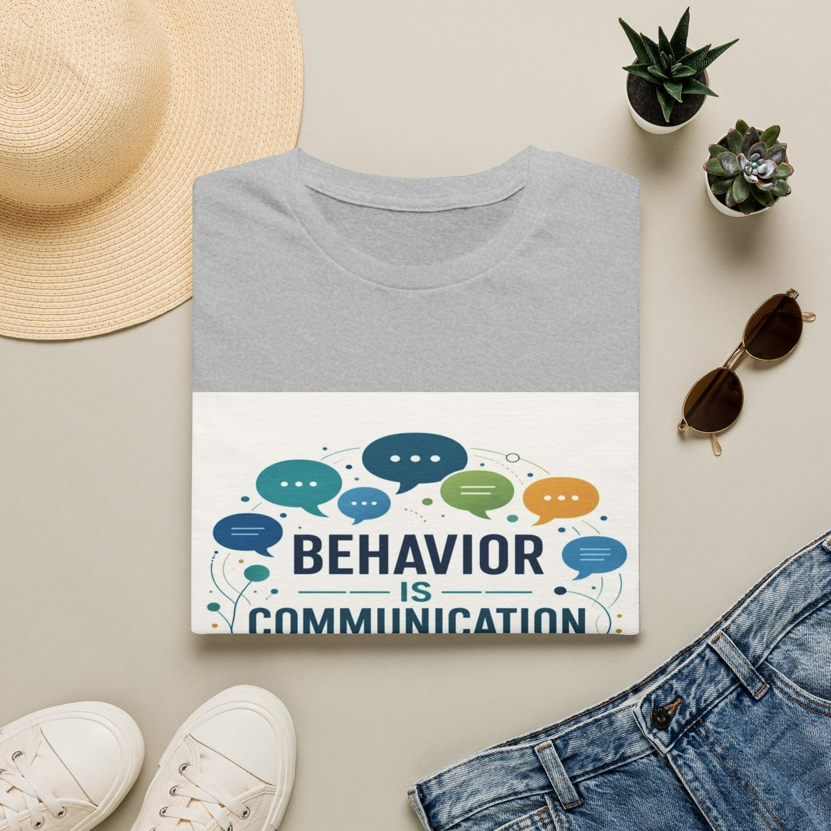 T-shirt Design Featuring Bold Phrase Surrounded By Colorful Speech Bubbles- Graphic Tees