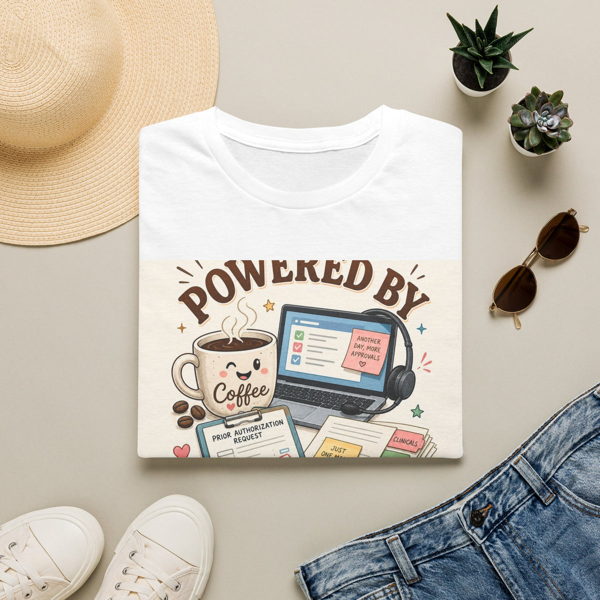 Whimsical T Shirt Design Featuring Coffee And Prior Authorizations (1)