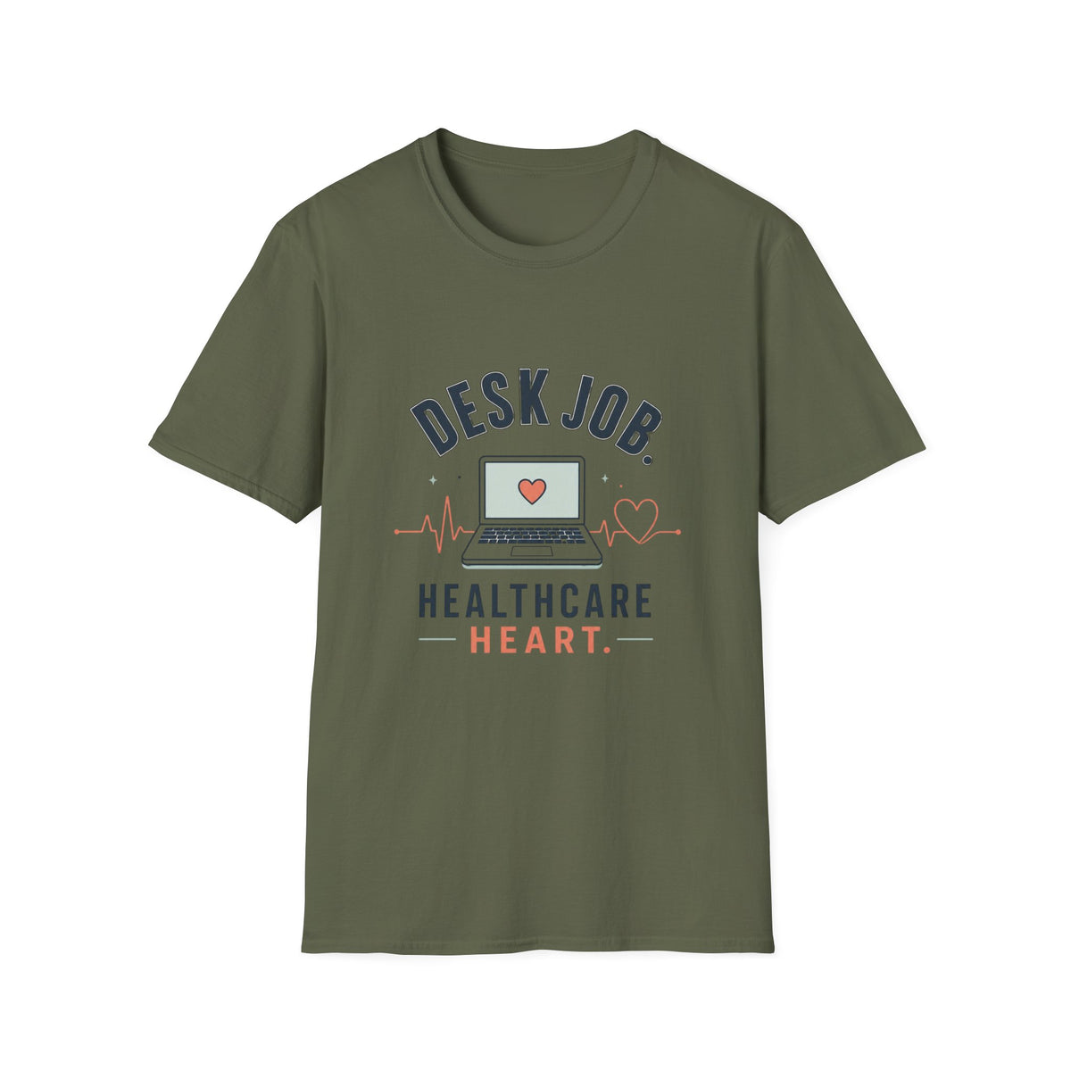 Minimalist T Shirt Design Showcasing Healthcare Heartbeat Concept