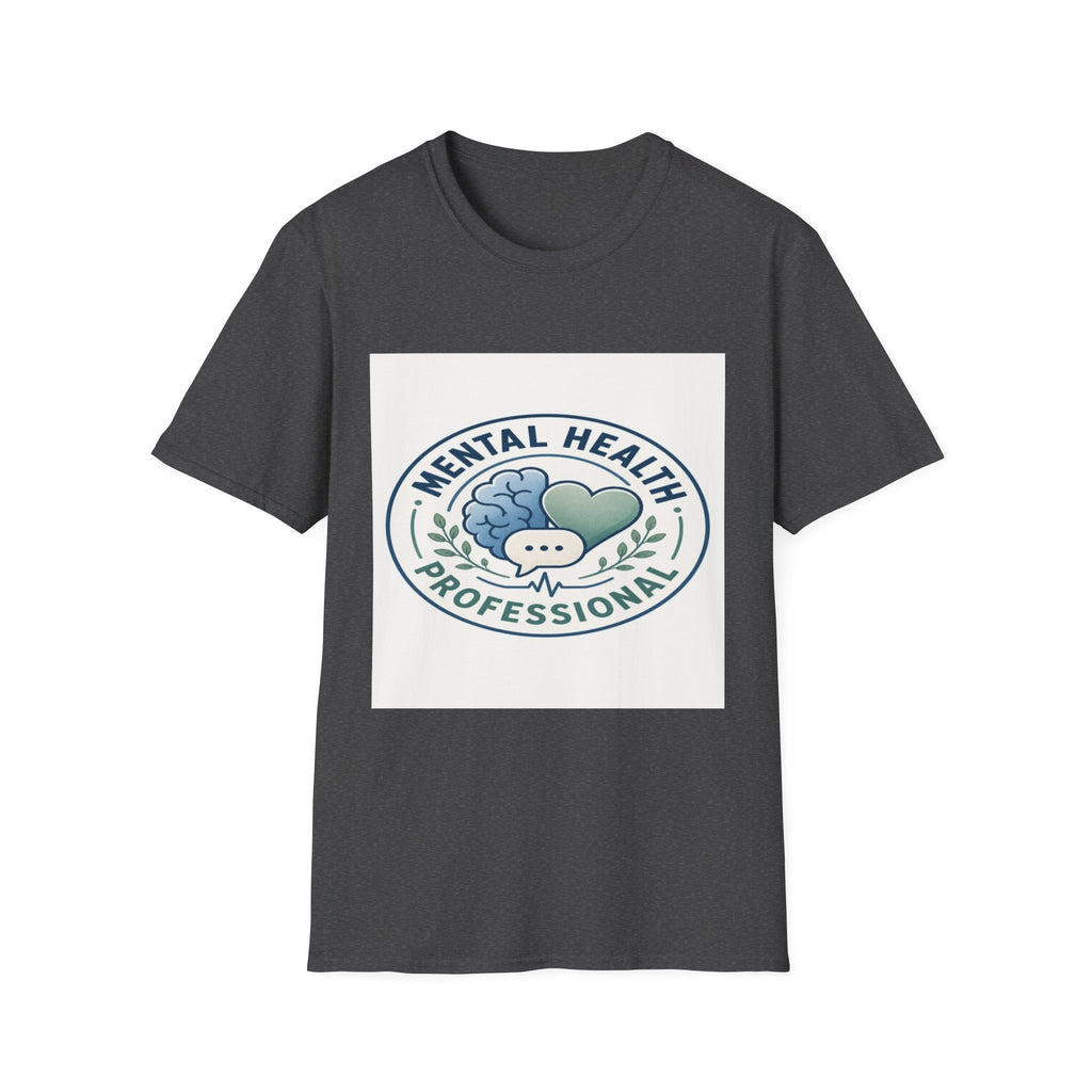 Badge-Style Graphic Featuring Mental Health Professional Title With Iconography- Graphic Tees