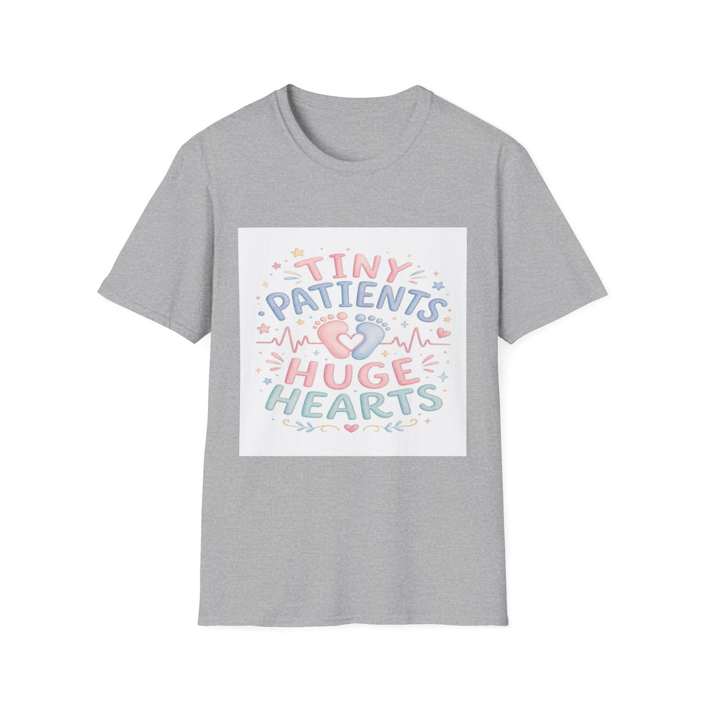 Whimsical T-Shirt Design Featuring Tiny Patients Huge Hearts- Graphic Tees